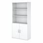 Bush Furniture Easy Office 36" W 5-Shelf Bookcase with Doors, Pure White