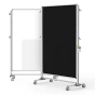 1-Side Porcelain Magnetic Whiteboard / 1-Side Fabric Bulletin Board