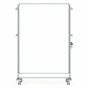 Ghent 65" x 46" Nexus Partition Double-Sided Mobile Fabric Bulletin Board (Porcelain Magnetic Whiteboard Side)