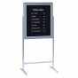 Ghent Sentry 2.5' x 3' Freestanding Pin-On Enclosed Letter Board, Black/Silver