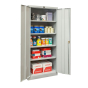 Hallowell 800 Series 36" W x 18" D x 78" H Antimicrobial Storage Cabinet, Assembled, Light Grey