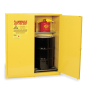 Eagle HAZ1955 Manual Two Door 2-Vertical Drums Hazardous Material Safety Cabinet, 110 Gallons, Yellow (Example of Use)