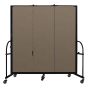 Screenflex Freestanding 72" H Heavy Duty Mobile Configurable Fabric Room Dividers (Shown in Walnut)