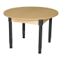 Wood Designs 48" D Adjustable Round High Pressure Laminate Elementary School Table With Sneeze Guard