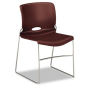 HON Olson Polymer Plastic Stacking Chair, Burgundy, 4-Pack