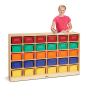 Jonti-Craft 30 Cubbie-Tray Mobile Classroom Storage with Colored Trays