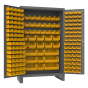 Durham Steel 48" W x 24" D x 78" H Bin Storage Cabinet with Legs, 171 Hook-On Bins Shown in Yellow