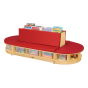 Jonti-Craft Read-a-Round Couch & Bench Classroom Storage Set (Shown in Red)