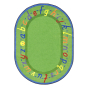 Joy Carpets AlphaScript Classroom Rug, Green (Shown in Oval)