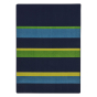 Joy Carpets Straight & Narrow Striped Rectangle Classroom Rug, Navy