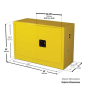 Justrite Sure-Grip EX 17 Gal Wall Mount Flammable Storage Cabinet