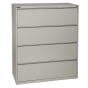 Office Star 4-Drawer 42" W Lateral File Cabinet, Letter & Legal (Shown in Light Grey)