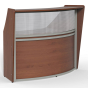 Linea Italia 72" W Curved Office Reception Desk with Clear Acrylic Panel (Shown in Cherry)