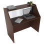 Linea Italia 48" W Straight Modern Office Reception Desk with Clear Acrylic Panel