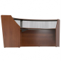 Linea Italia 124" W Curved Office Reception Desk with Clear Acrylic Panel