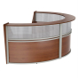 Linea Italia 142" W Curved 3-Section Office Reception Desk with Clear Acrylic Panel