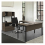 Linea Italia 60" W x 60" D Urban L-Shaped Desk, Natural Walnut/Black