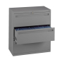 Tennsco 3-Drawer 42" Wide Lateral File Cabinet - Medium Grey