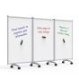 Luxor 3-Panel Mobile Magnetic Whiteboard Room Divider
