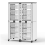 Luxor 59" H Modular Classroom Storage Cabinet, 4 stacked modules with 12 large bins