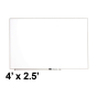 Quartet Matrix 4' x 2.5' Silver Aluminum Frame Magnetic Whiteboard
