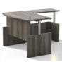 Mayline Aberdeen 72" W Electric L-Shaped Bow Front Height Adjustable Desk (Shown in Grey Steel)