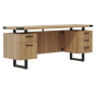 Safco Mirella 72" W Straight Front Double Pedestal Credenza Office Desk (Shown in Tan)