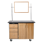 Mobile Science Cabinet with External Drawers & Pegboard, Whiteboard/Mirror