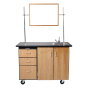 Mobile Science Cabinet with External Drawers & Pegboard, Whiteboard/Mirror & Sink