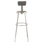 NPS 31" - 39" Height Adjustable Padded Round Science Lab Stool, Backrest