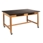 NPS 30" H Book Compartment Mobile Phenolic Science Lab Tables