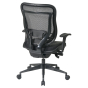 Office Star Space Seating Multifunction 300 lb. Mesh-Back Leather High-Back Executive Chair