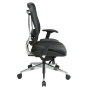 Office Star Space Seating Big & Tall 300 lb. Mesh-Back Leather Mid-Back Executive Chair