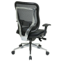 Office Star Space Seating Big & Tall 300 lb. Mesh-Back Leather Mid-Back Executive Chair