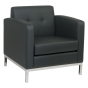 Office Star Work Smart Wall Street WST51A Faux Leather Low-Back Club Chair (Shown in Black)