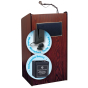 Oklahoma Sound Aristocrat Wireless Sound System Lectern, Battery & Lapel Mic, Mahogany