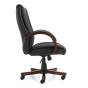 Offices to Go Luxhide Executive Chair with Wood Arms and Base