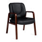 Offices to Go Luxhide Wood Mid-Back Guest Chair