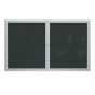 Ghent 48" x 36" 2-Door Satin Aluminum Frame Enclosed Vinyl Bulletin Board (Shown in Ebony)