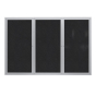 Ghent 3-Door Satin Aluminum Frame Enclosed Recycled Rubber Bulletin Board, Black