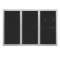 Ghent 96" x 48" 3-Door Satin Aluminum Frame Enclosed Recycled Rubber Bulletin Board (Shown in Black)