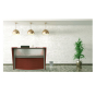 Linea Italia 72" W Curved Office Reception Desk with Clear Acrylic Panel