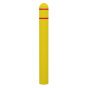 IdealShield 4" Dome Top Bollard Cover 1/4" Thick Post Protector Sleeve 69" H, Yellow with Reflective Red Stripes