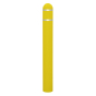 IdealShield 4" Dome Top Bollard Cover 1/4" Thick Post Protector Sleeve 69" H, Yellow with Reflective Silver Stripes
