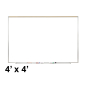 Ghent PRM1-44-4 Proma 4 ft. x 4 ft. Magnetic Projection Whiteboard with Map Rail