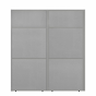 Bush Furniture Easy Office 60" W L Shaped Desk with 66" H Cubicle Panel, Pure White/Silver Gray Fabric