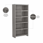 Bush Furniture Echo 30" W 5 shelf Bookcase Capacity