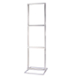 Queue Solutions 22" x 28" Vertical Frame Triple Poster Stand, Polished Chrome
