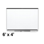Quartet Prestige 2 Total Erase 6' x 4' Aluminum Frame Magnetic Grid Painted Steel Whiteboard (Shown in Black)