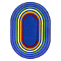 Joy Carpets Rainbow Rings Oval Classroom Rug, Multi